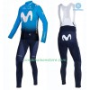 Maillot Cyclisme Hiver + Collant à Bretelles 2019 Movistar Team N001